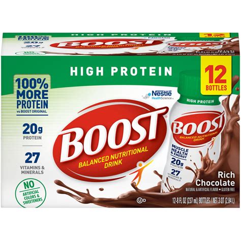 boost high protein nutritional drink rich chocolate  fl oz  ct walmartcom