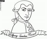 Mozart Coloring Bust sketch template