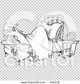 Outline Laying Cartoon Woman Clip Restless Foot Bed Illustration Her Rf Royalty Toonaday sketch template