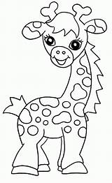 Coloring Cute Giraffe Pages Small Kids Colouring Giraffes Printable Cartoon Funny Popular Da Template Bacheca Scegli Una Coloringhome Comments Books sketch template