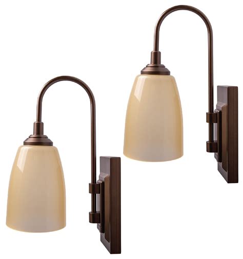 westek battery operated wall sconces  pack bronze finish easy wireless installation