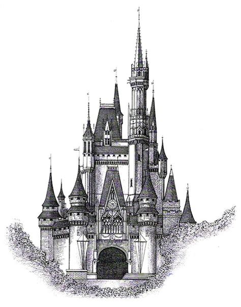 walt disney world cinderella castle drawing walt disney world