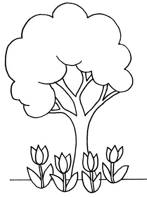 coloring pages trees plants  flowers update  buku gambar