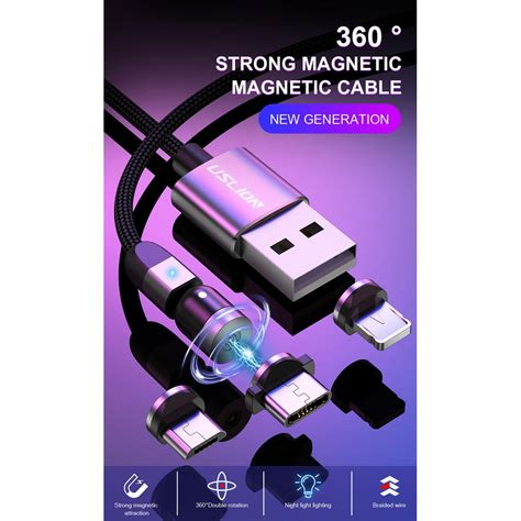 rotate magnetic phone cable micro usb type  charger  iphone samsungm walmart