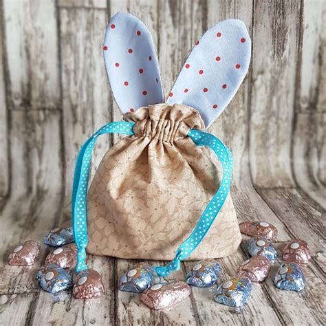 reusable treat bags easter gift bag happy bunny rabbit ears eco