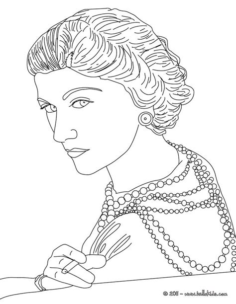 coco chanel french designer coloring pages hellokidscom