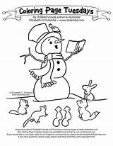 Coloring Storytelling Storyteller Tuesdays Snowman Dulemba Fuzzies Tales Wee Shares Warm Forest Keep Winter Them His sketch template