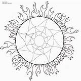 Printable Coloring Pages Sun Native Adult American Pagan Wolf Wiccan Color Drawing Mandalas Symbols Printables Size Moon Colouring Mandala Stylized sketch template
