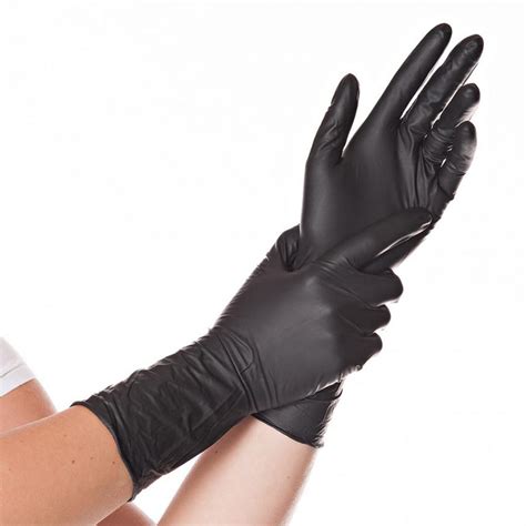 long nitrile gloves safe long powder  black goodpoint chemicals