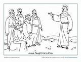 Jesus Coloring Taught Pray Disciples Teaching His Prayer Sunday School Bible Teach Story Activity Children sketch template