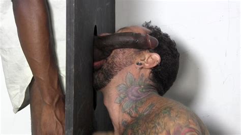Gay glory hole cock sucker