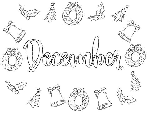 december  coloring page  printable coloring pages  kids