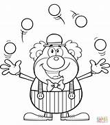 Clown Coloring Juggling Pages Circus Balls Printable Juggler Cartoon Template Visit sketch template