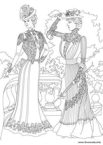 printable coloring pages  adults victorian era adult