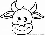 Cow Coloring Head Pages Face Mask Kids Printable Getcolorings Treehut Print Color Getdrawings sketch template