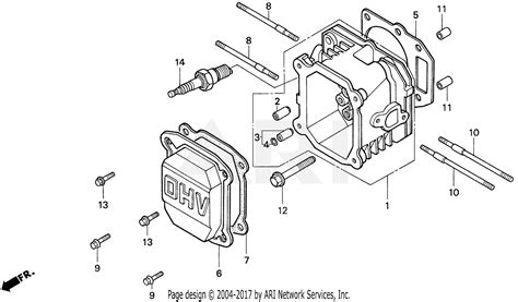 honda hr hma lawn mower usa vin mzam  parts diagram  cylinder head