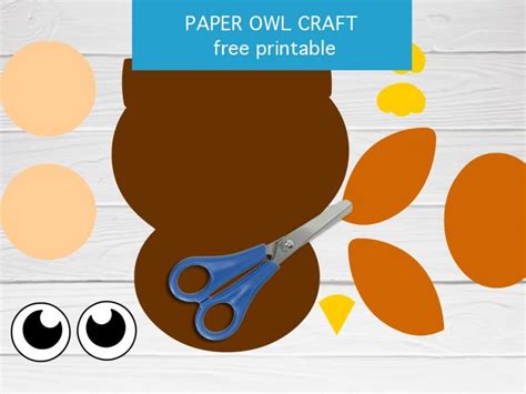 paper owl craft template coloring page