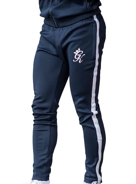 gym king poly tracksuit bottoms navy
