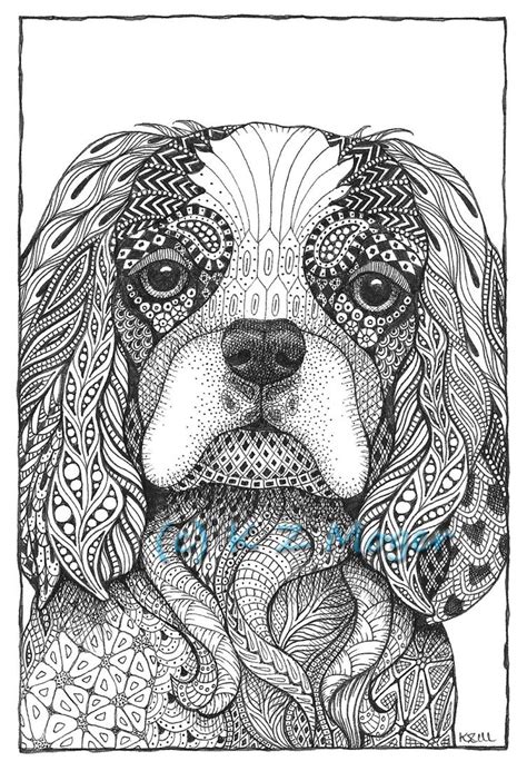domestic  wild zentangle animal portraits   dog coloring