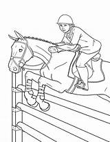 Coloring Horse Pages Jumping Girl Printable Colouring Popular Kids sketch template