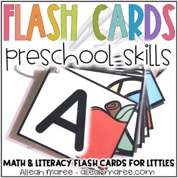 preschool flash cards basic skills practice  alleah maree tpt