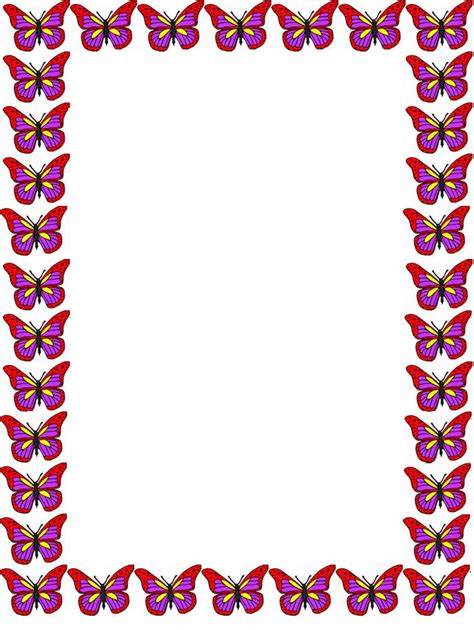 butterfly border stationery  printable butterfly border