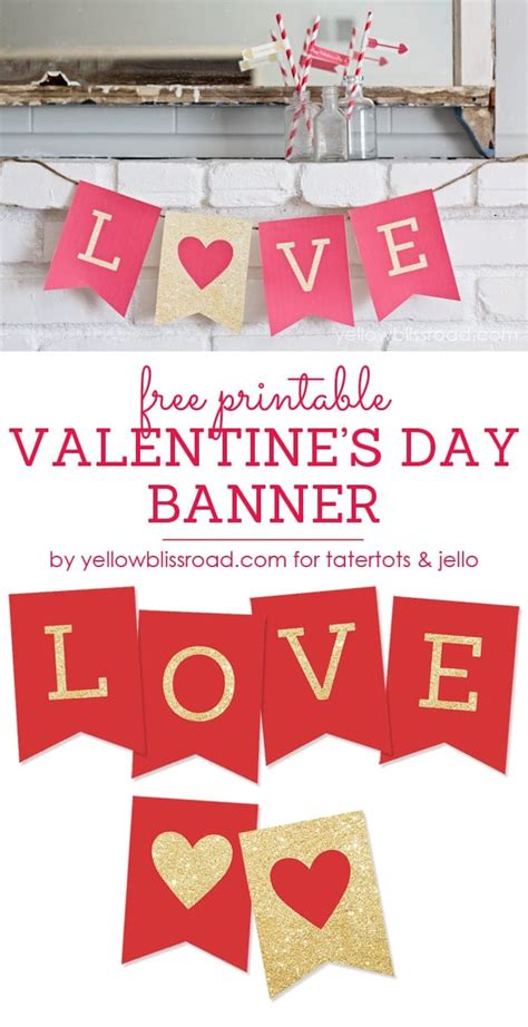 printable valentines day banner tatertots  jello