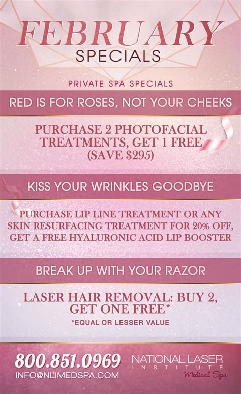 february spa specials national laser institute medical spa