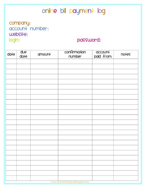 printable monthly bill payment worksheet calendar printable