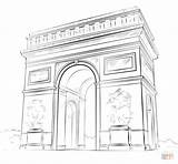 Arc Coloring Architecture Pages Triomphe Drawing Draw Step France Tutorials Supercoloring Kids Paris Gate India Easy Sketch Triumf Dessin Pencil sketch template