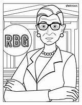 Coloring Ruth Ginsburg Bader Books Rbg sketch template