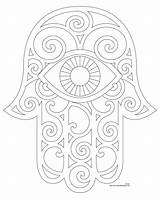 Hamsa Coloring Hand Printable Sketch sketch template