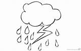 Coloring Pages Lightning Raindrop Printable Kids sketch template