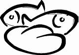 Coloring Loaves Fish Popular sketch template