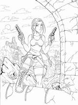 Tomb Raider Croft sketch template