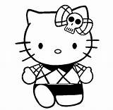 Kitty Hello Coloring Pages Print Color Sheets Colouring Printable Kids Punk Emo Girls Small sketch template
