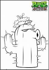 Zombies Plants Vs Coloring Pages Garden Warfare Kids Cactus Color Sheet Plant Print Draw Funny Printable sketch template