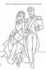 Coloring Wedding Disney Pages Princess Getdrawings sketch template