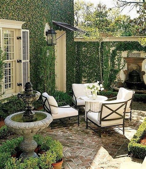 tuscan style finger food tuscanstyle courtyard gardens design small brick patio small