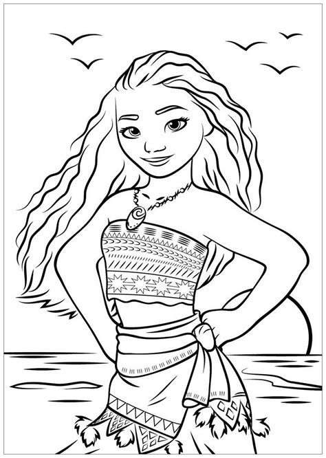 vaiana drawing  print  color moana kids coloring pages