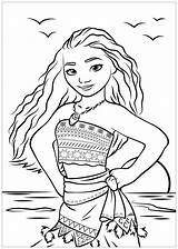 Moana Coloring Kids Pages Print Disney Beautiful Characters sketch template