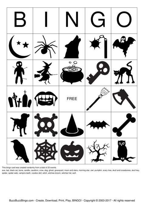halloween bingo cards   print  customize