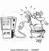 Gas Pump Outline Cartoon Holding Customer Toonaday Royalty Illustration Rf Clip 2021 sketch template