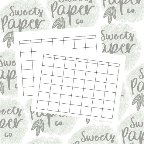 blank monthly printable blank month print monthly printable