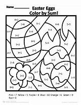 Easter Color Code Math Fun sketch template