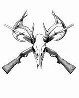 Deer Skull Tattoo Tattoos Drawing Drawings Guns Skulls Outline Hunting Designs Deviantart Coloring Gun Pages Clipart Cool Buck Clip Body sketch template