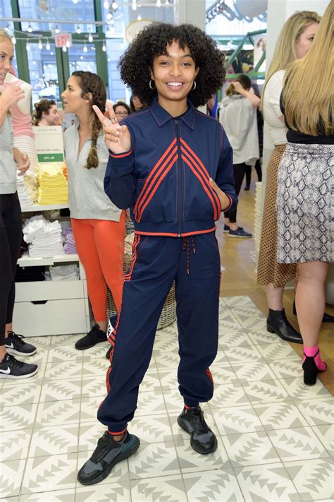 yara shahidi at aerie x aly raisman collection launch in