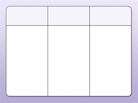 blank table chart  columns