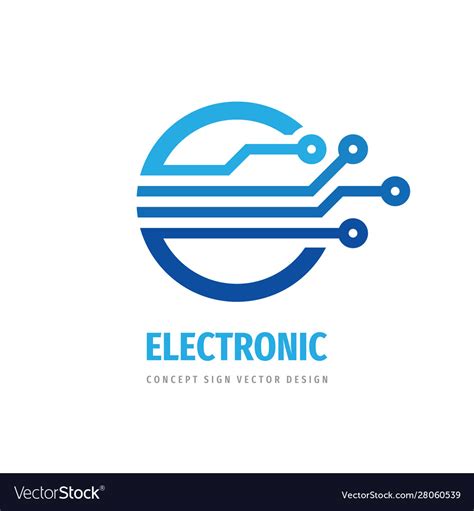 electronic technology logo design computer vector image