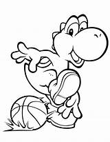 Coloring Basketball Pages Yoshi Printable Mario Kids Print Sheets Color Sports Baby Clipart Cartoon Super Cliparts 塗り絵 Sheet Minion Adults sketch template